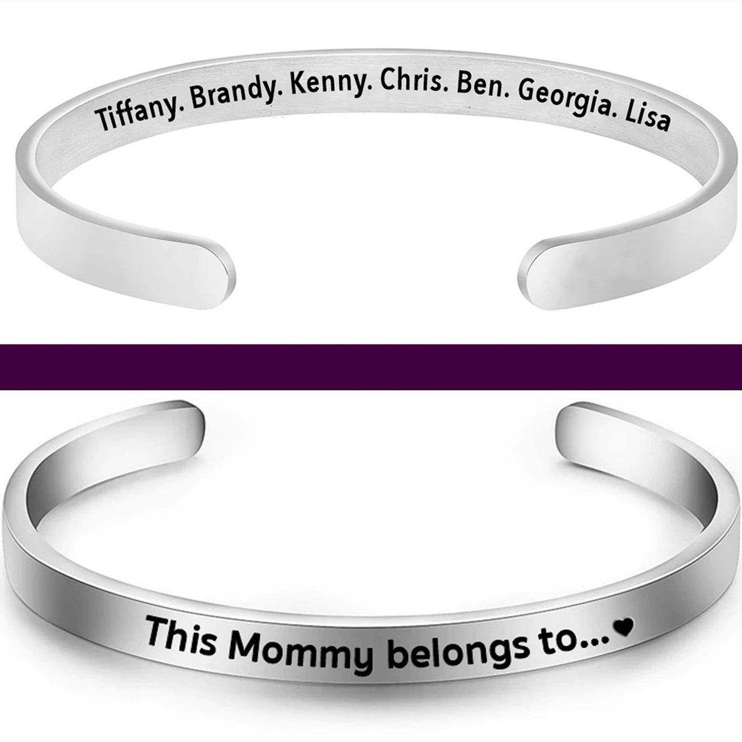 Personalized Family Names Cuff Bracelet